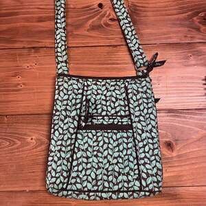 Vera Bradley Shower Vines Hipster Crossbody Turquoise and Brown